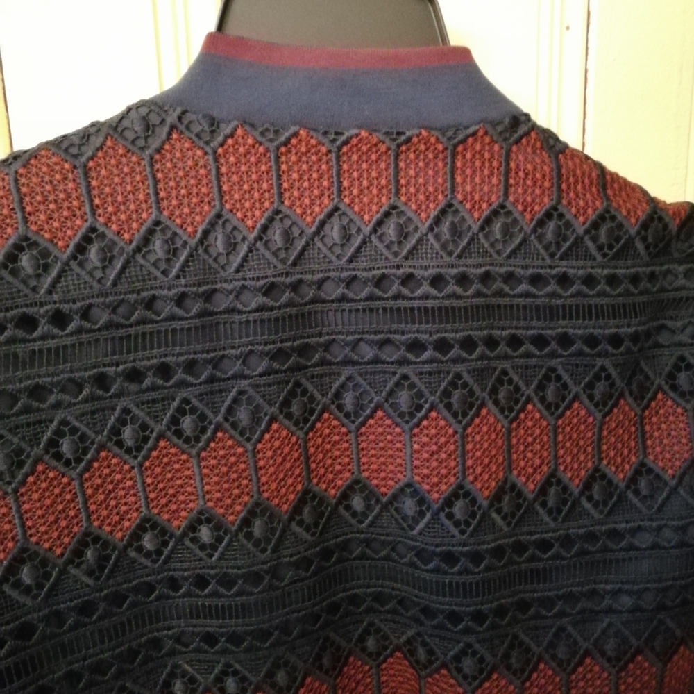 Trina Turk Luxury Lace Bomber Jacket, XL - Picture 6 of 11